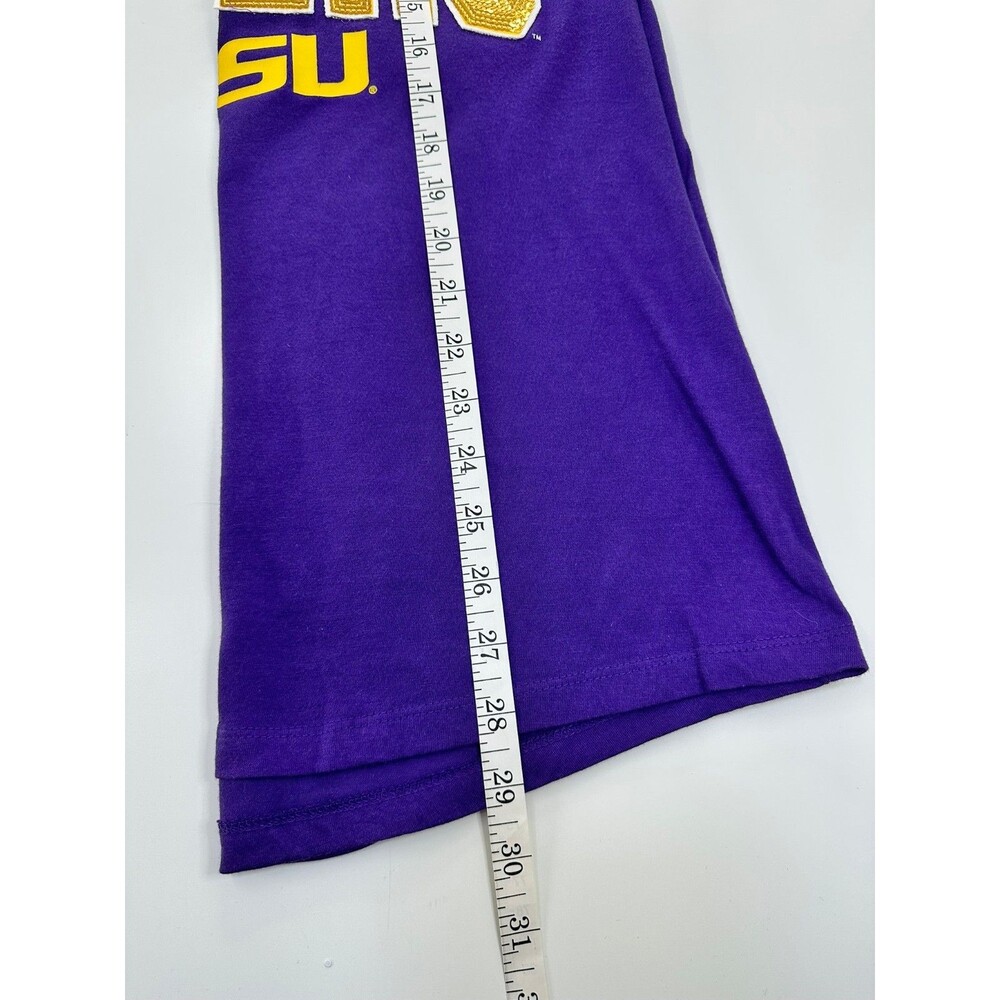 LSU Tigers Women’s Top M Purple Gold Sequin Raglan 3/4 Sleeve Shirt Football - Picture 10 of 10
